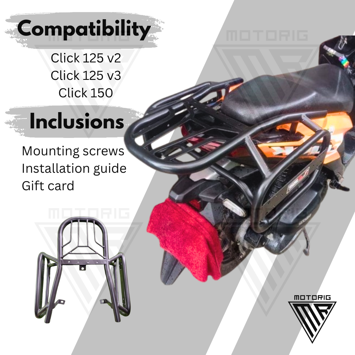HONDA CLICK (V1-V2-V3-V4) 125i & 150i - MotoRig Top Box with Side ...