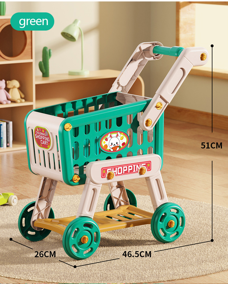 Kids Supermarket Shopping Cart Trolley Cart For Kids Pretend Play Toy ...