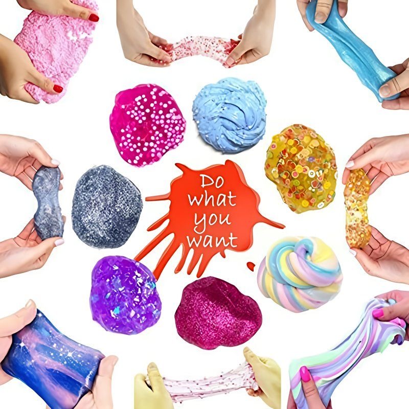 DIY homemade slime slime tool kit, colored clay and crystal clay set ...