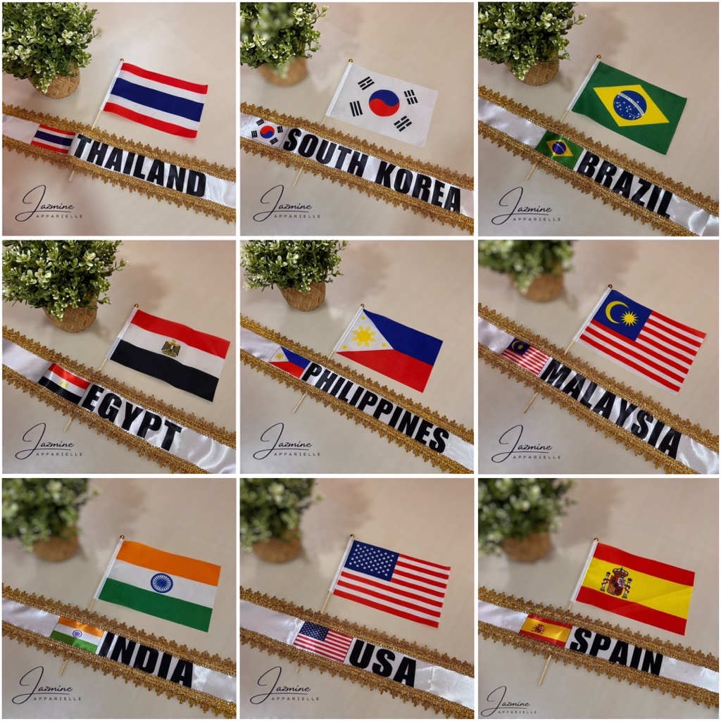 FLAGLET w/ SASH FOR UNITED NATIONS | RANDOM STICK (WOODEN/PLASTIC ...
