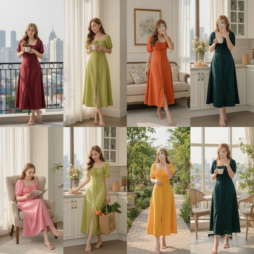 Venice Bustier Slit Classy Elegant Casual Midi Church Modest Dress ...