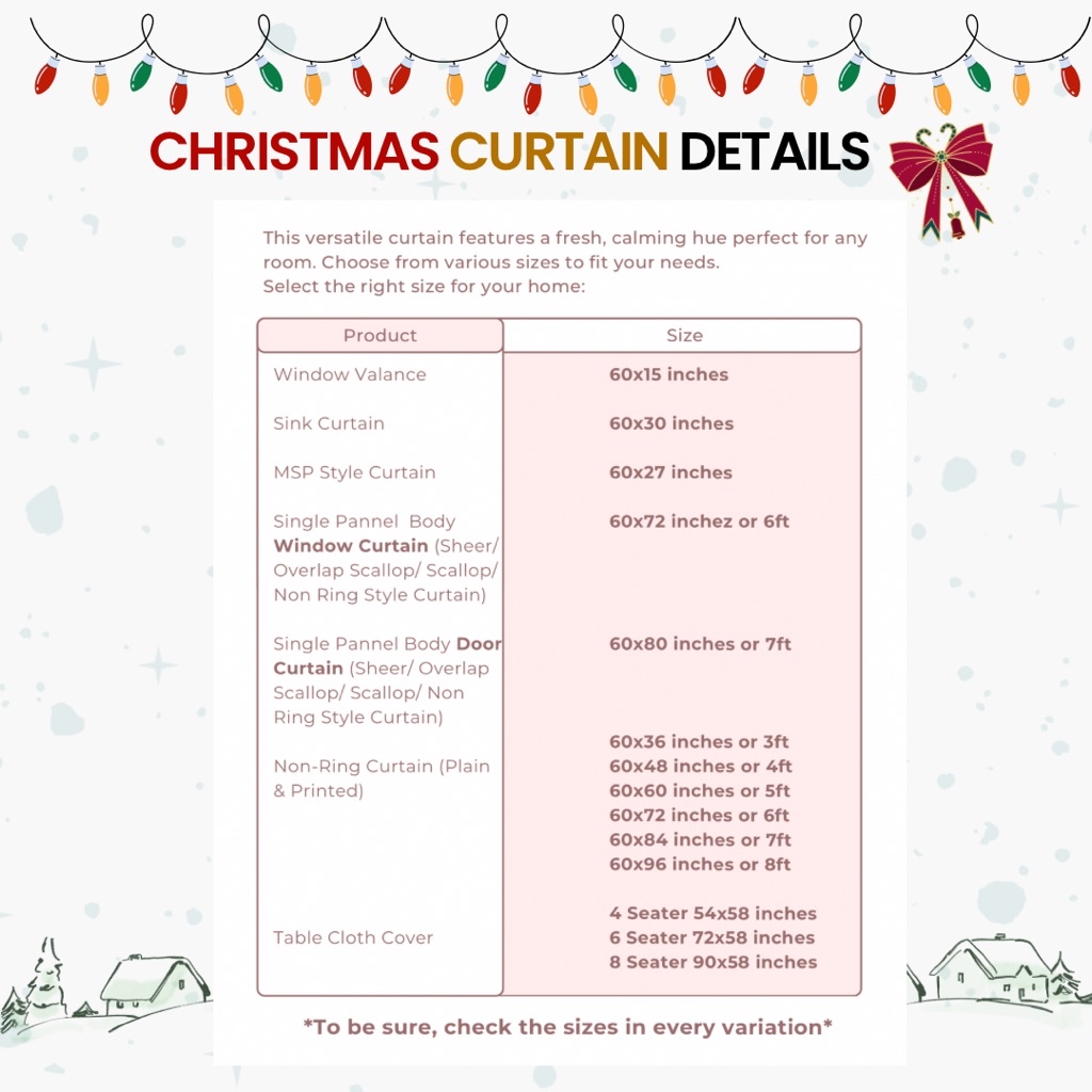 CurtainCo. | Cream Ribbonette Christmas Curtain Family Matchy Set ...