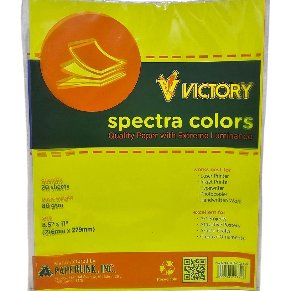 Victory Spectra Luminous Art Paper 80 Gsm-20.Sheets | Shopee Philippines
