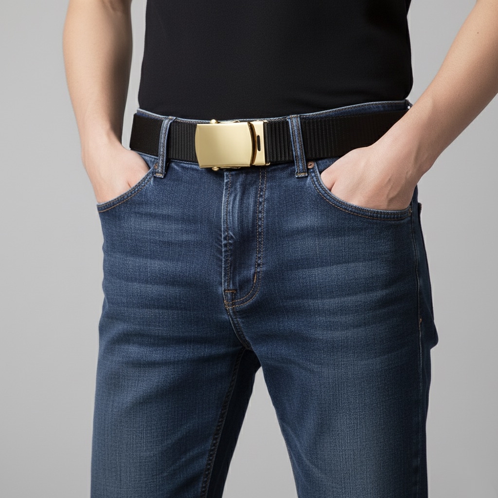 Garrison Belt Gold Automatic Buckle for Men and Women ROTC Marine CAT ...