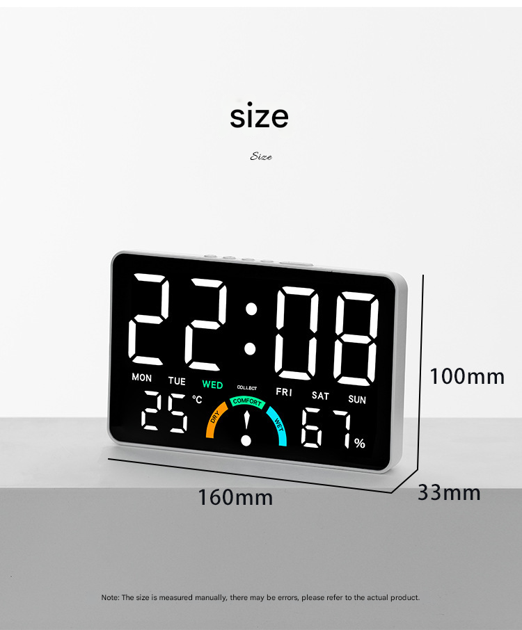 GH 9007 Home temperature and humidity LED large screen hanging ...