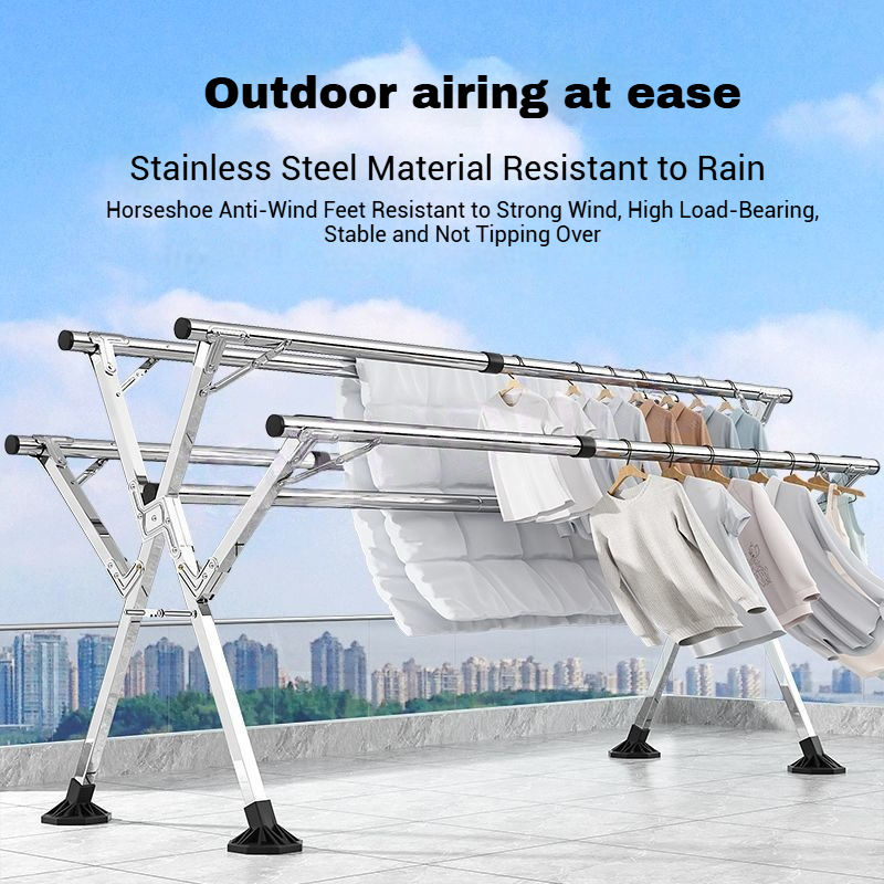 Heavy Duty Foldable Sampayan Stainless Steel Clothes Drying Rack Large ...