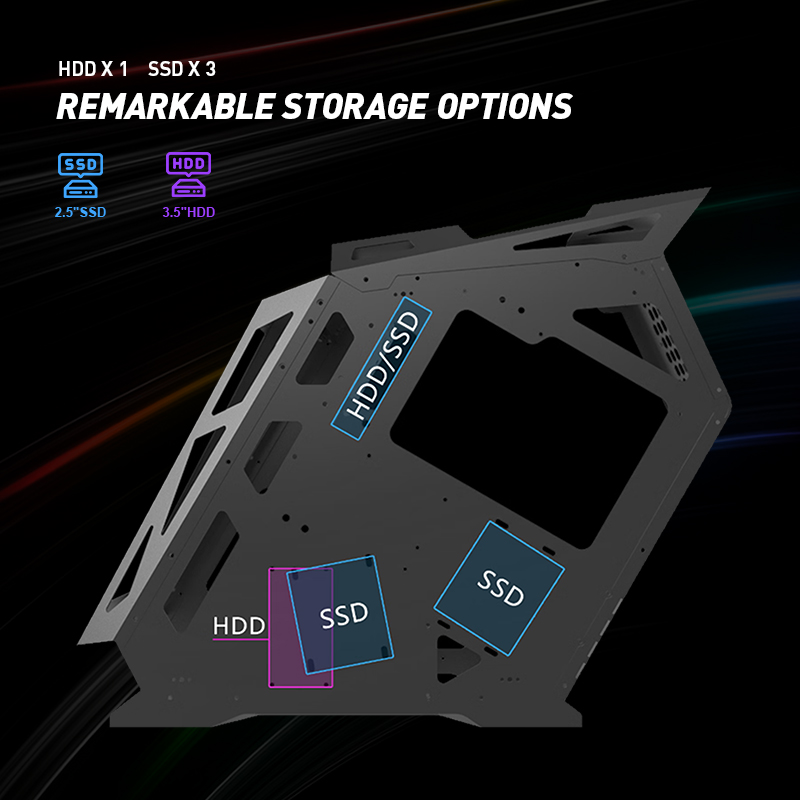 ESGAMING Robot Pc Case 6 Fans Tempered Glass Panel Light Micro ATX ...