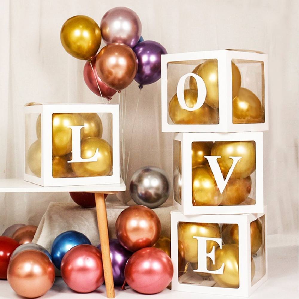 Transparent Balloon Box With Number Letter Name Backdrop Birthday Party ...
