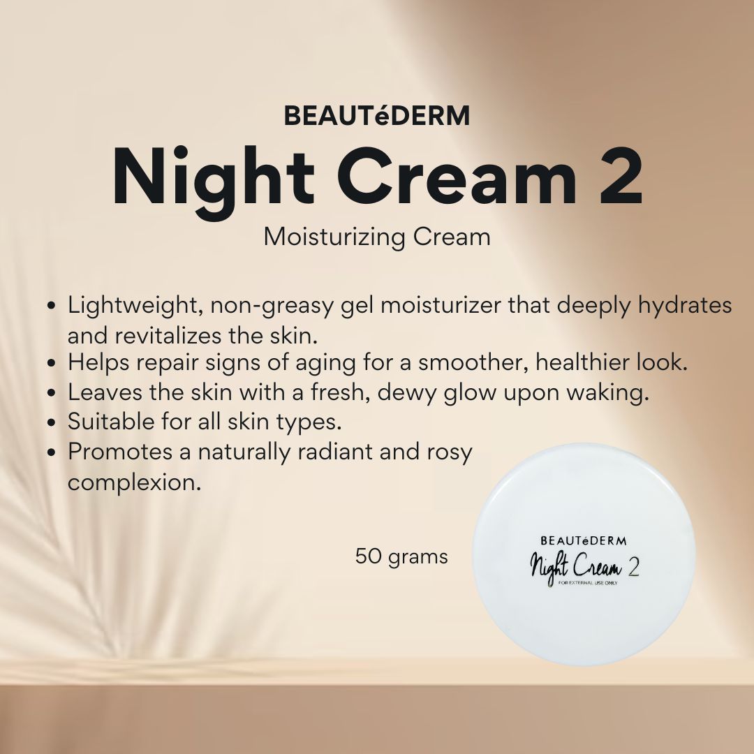 BEAUTeDERM Night Cream 2 Moisturizer 50g Promo Buy 1 Take 1 | Shopee ...