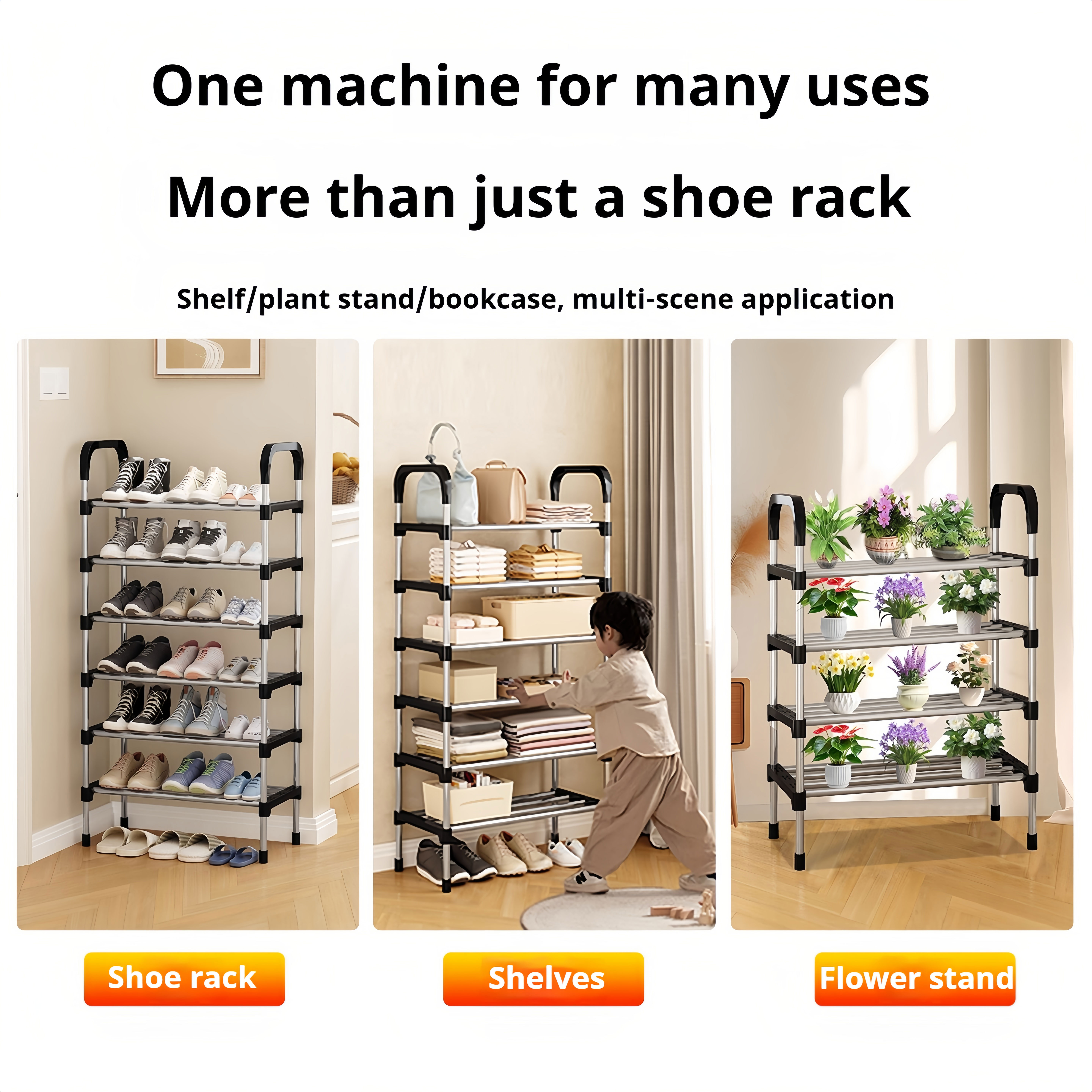 COD 8 Layer Shoe Rack Organizer Tier Colored Stainless Steel Stackable ...