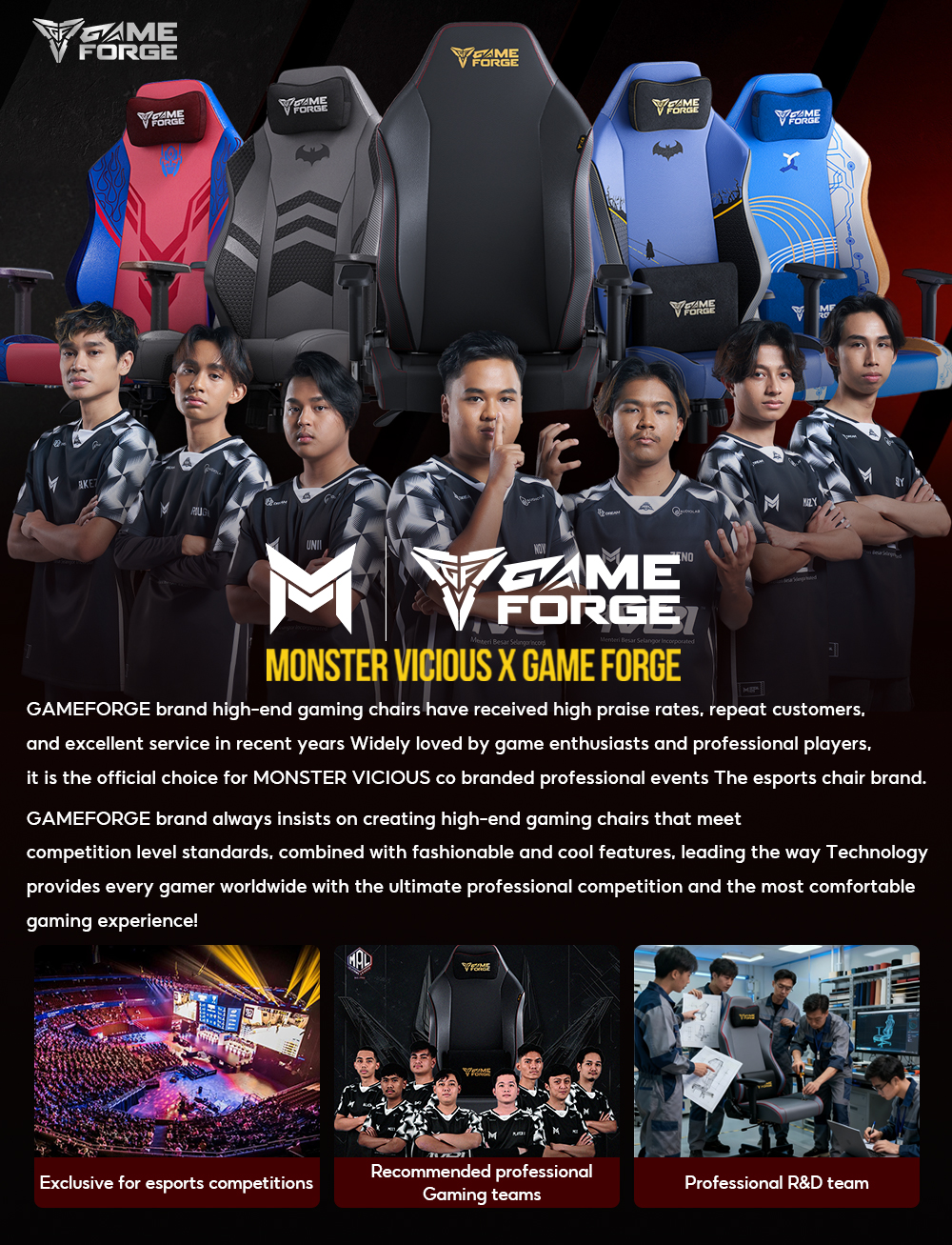 GAMEFORGE Gaming Chair Classic Series Ergonomic Office chair | Shopee ...