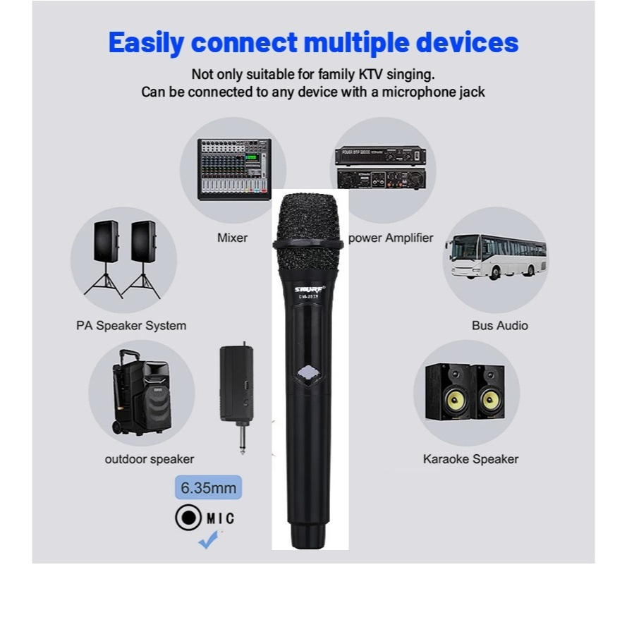 GDPLUS SHORE DM-2000S Professional Wireless Microphone – UHF Handheld ...