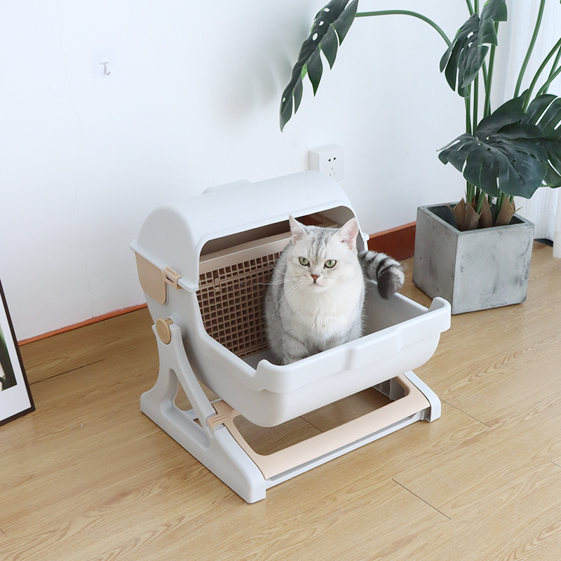 Photo inspiration: Picture Idea: Semi Automatic Cat Litter Box Anti Odor Easy Clean Toilet