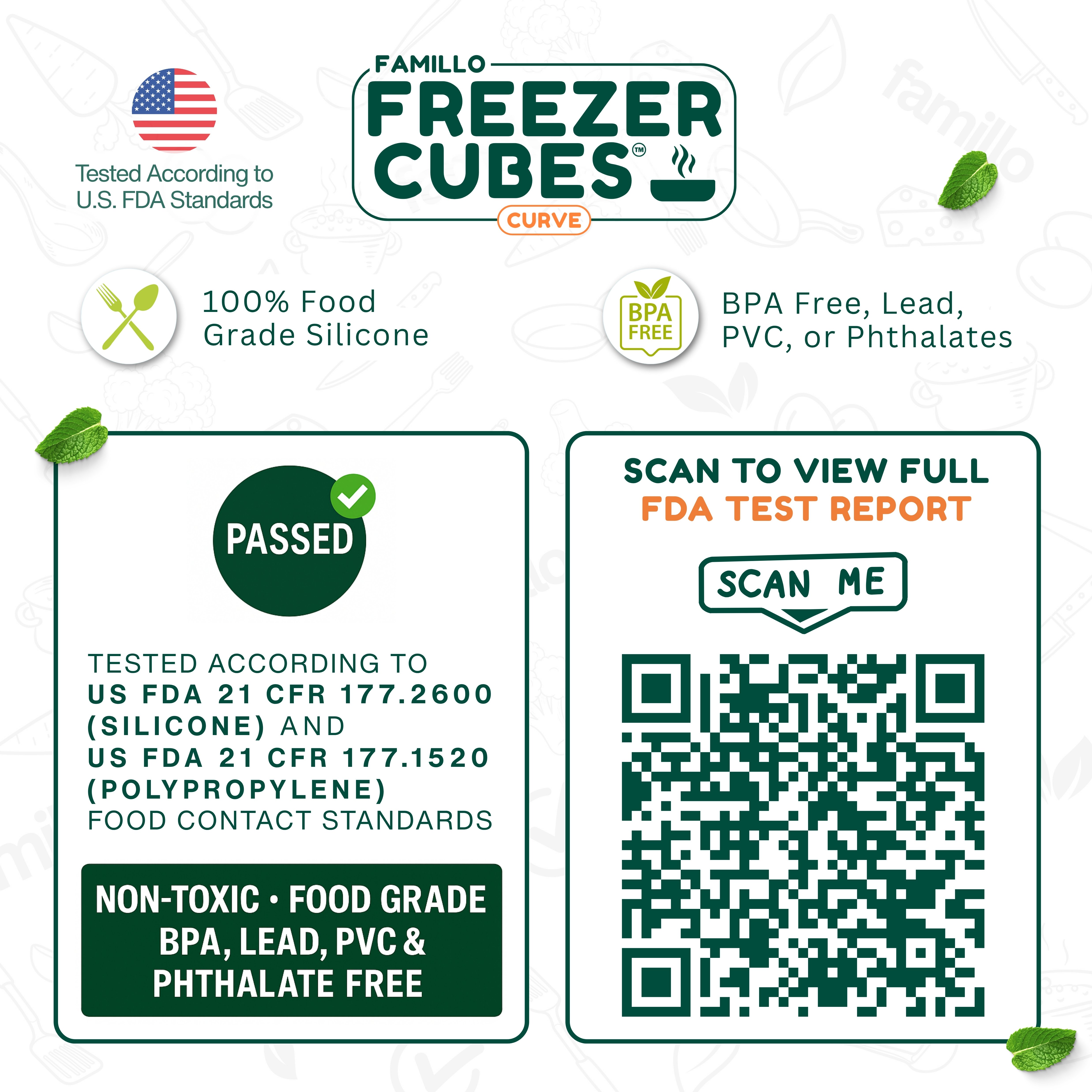 Freezer Cubes ™ Curve | 4 Molds (1-Cup) Silicone Freezer Tray as a Meal ...