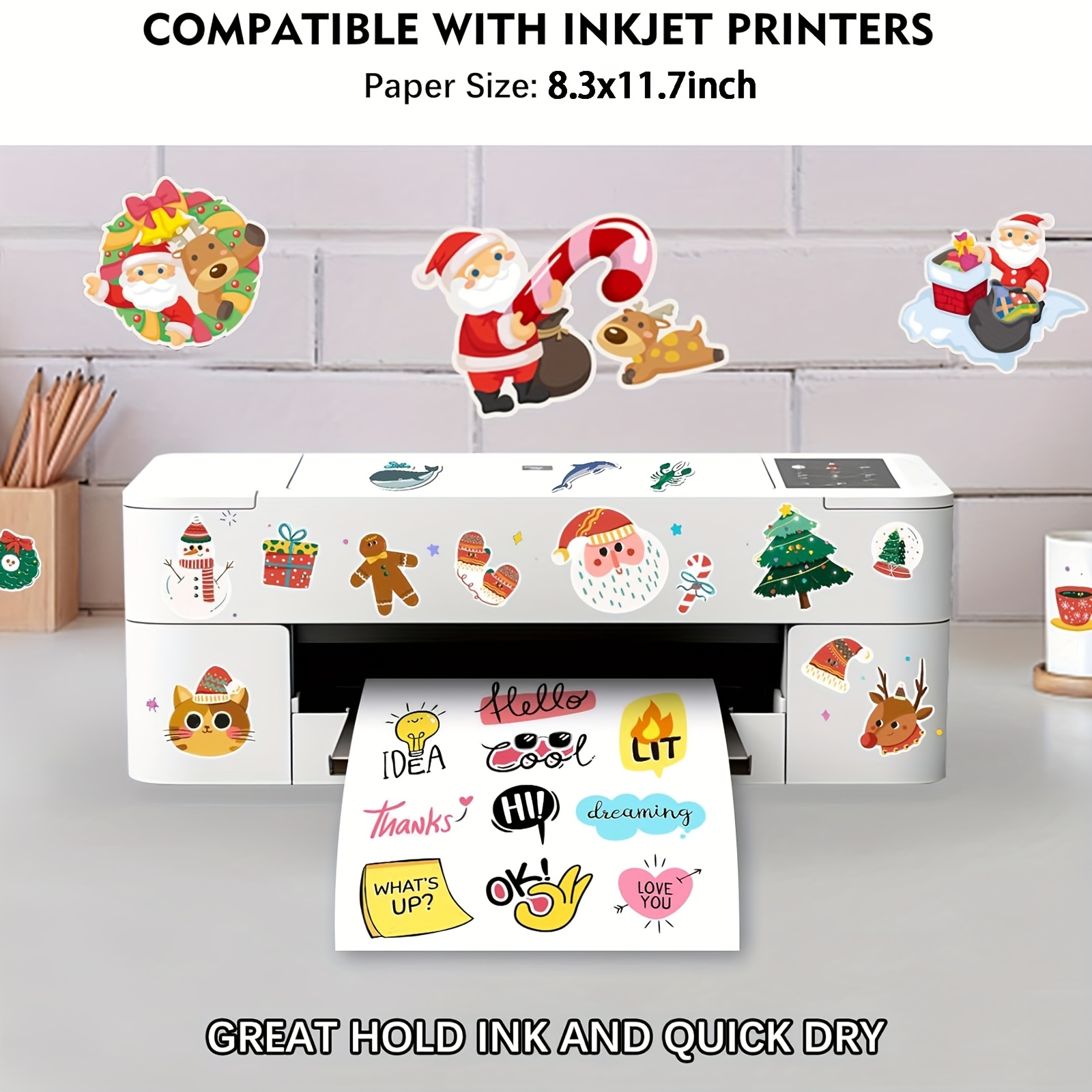 A4 Size 20 Sheet White Matte Printable Vinyl Sticker Paper for Inkjet