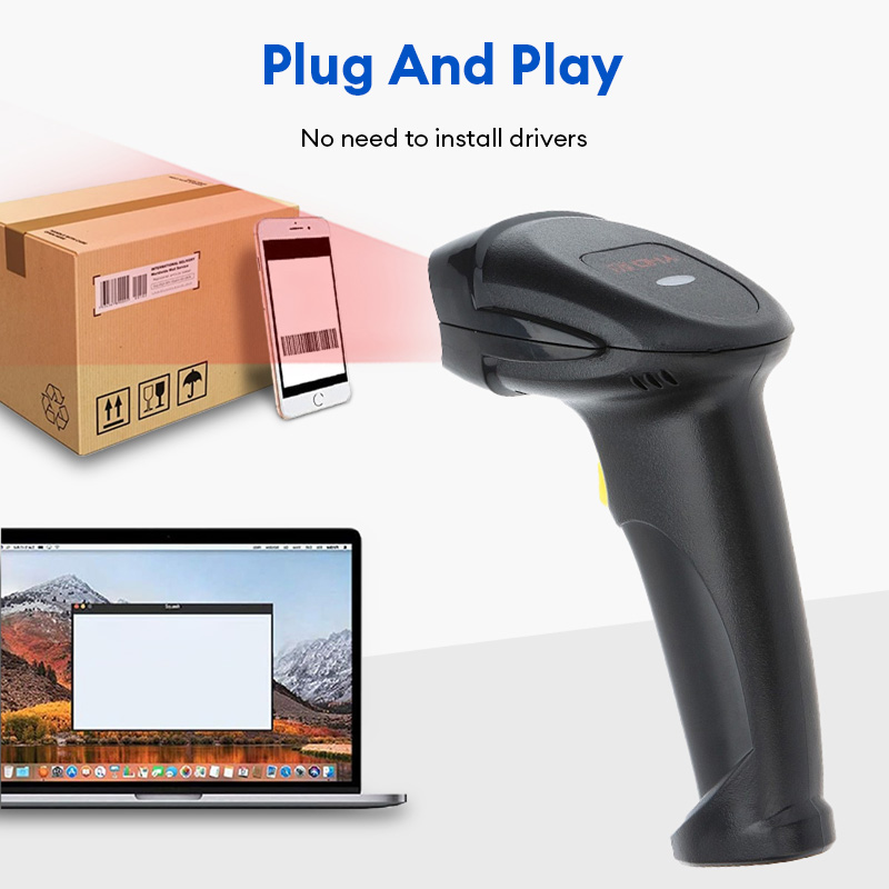 Wired Usb Handheld 1D Barcode Scanner With Multi-System Compatibility ...