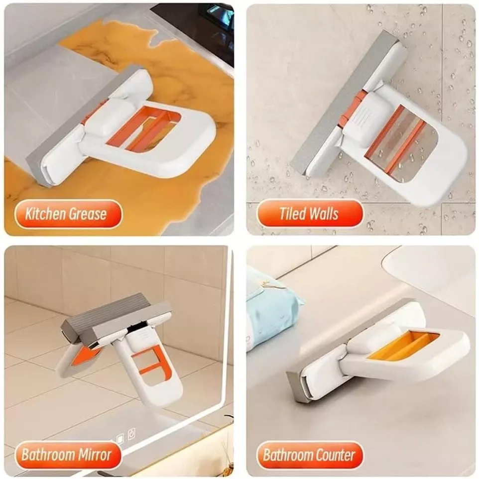 Mini Foldable Squeeze Table Mop, Portable Mini Cleaning Sponge Mop, Wet ...