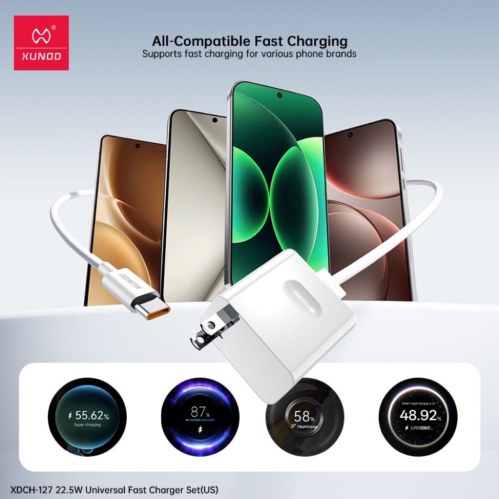 XUNDD XDCH-127 22.5W Universal Fast Charging Kit for All Brands of ...
