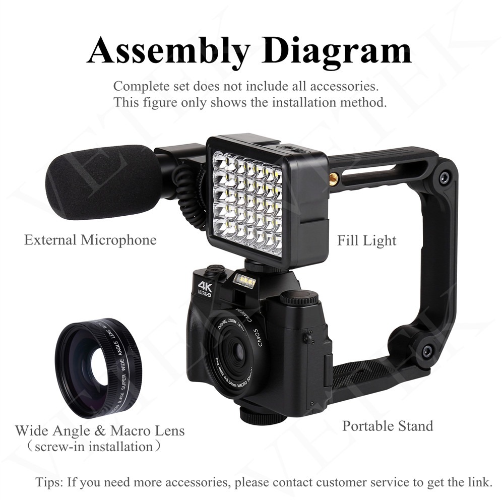 VETEK3 Digital Camera 64MP Camera For Photography 6K Camera For ...