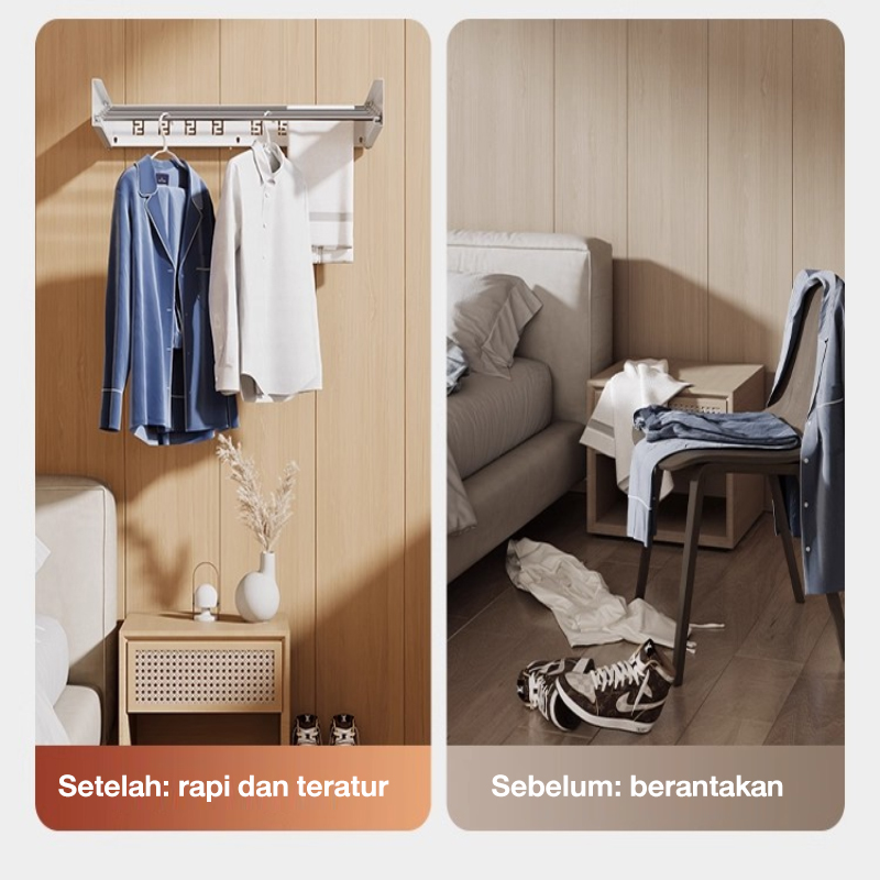 Wall-Mounted Clothes Drying Rack Foldable Sampayan Clothes Hanger Towel ...