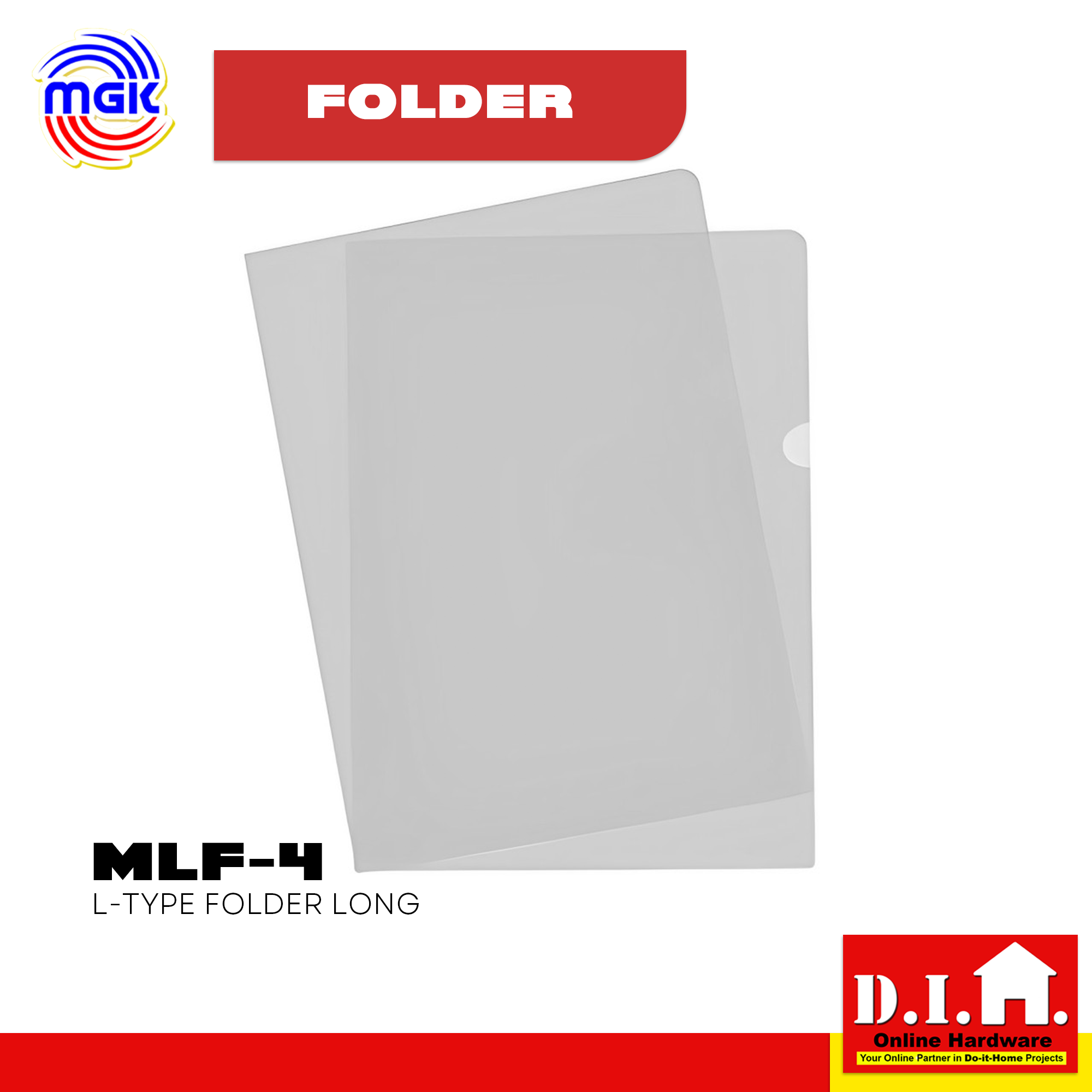 Do It Home MGK MLF-4 L-Type Folder Long Legal Size Clear Plastic File ...