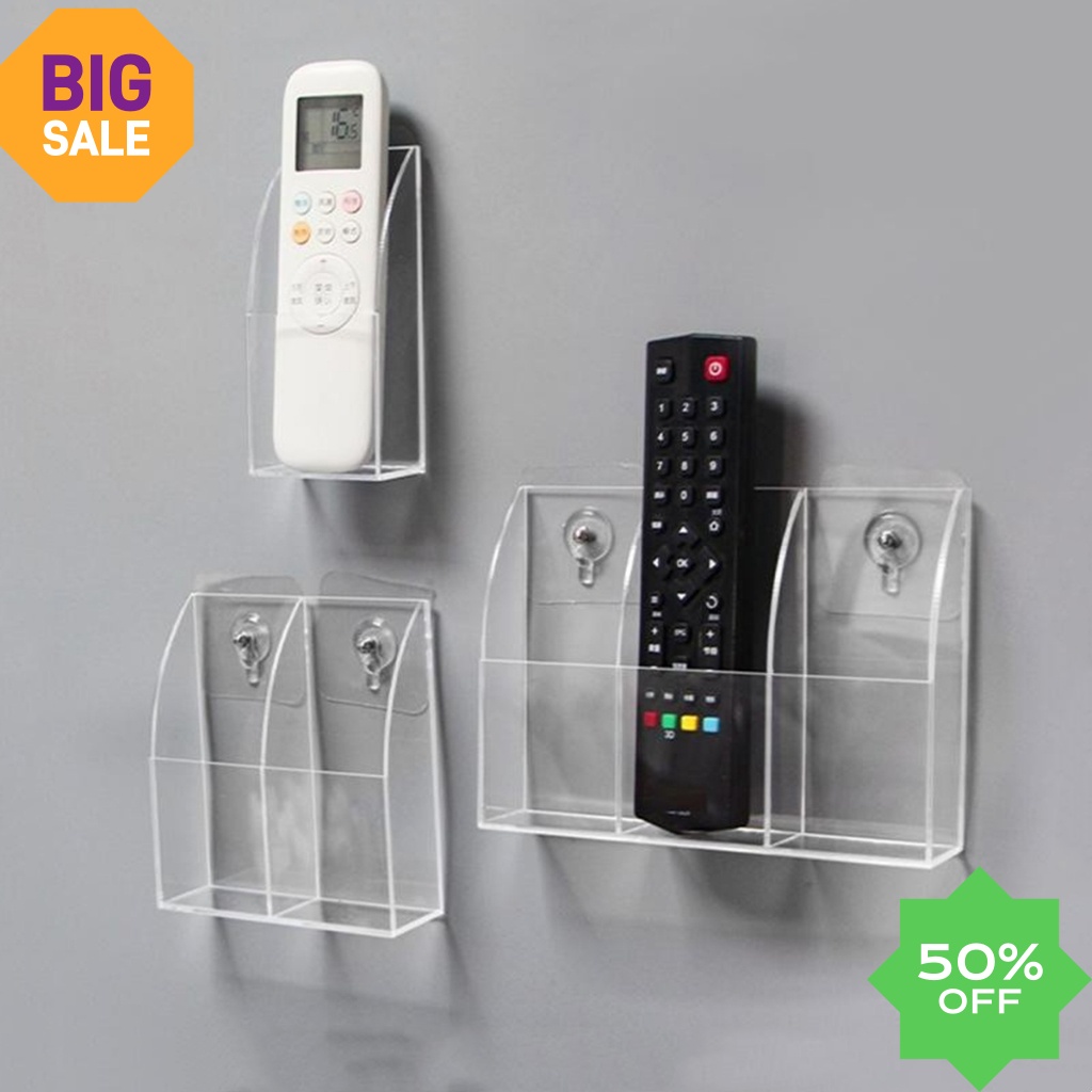 Acrylic Remote Control Holder Wall Mounted Control Storage Box Air ...