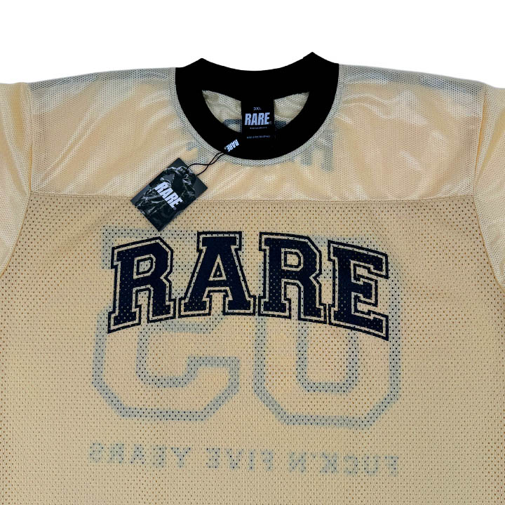 RARE BLOCK FONT LOGO MESH SHIRT IN BLACK, WHITE, RED, BLUE AND BEIGE ...