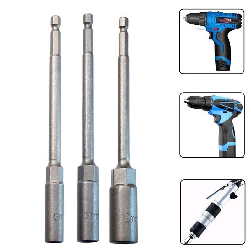 5pcs 6/8/10/12/14 mm Hexagon Nut Driver Extension Socket Wrench Drill ...