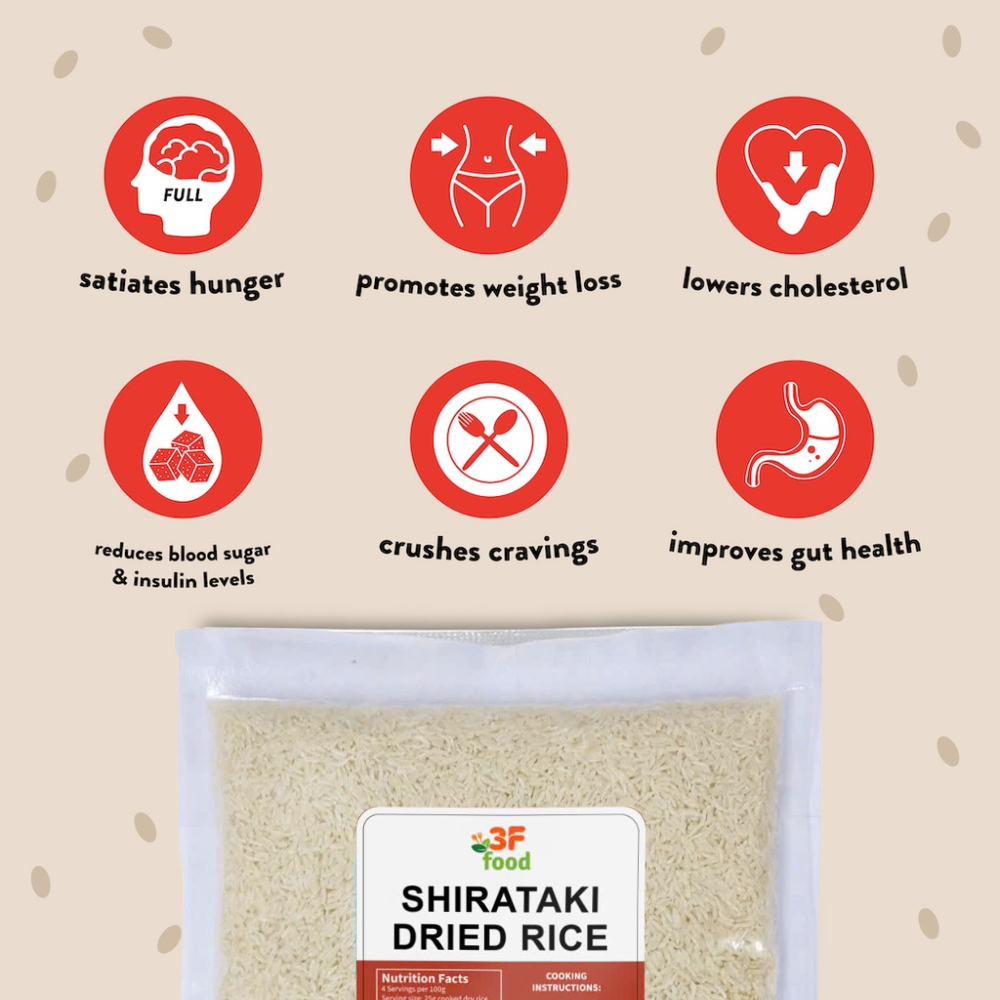 3F food Dry / Dried Shiratakii Rice 500g 1kg Konjac / Rice Pack ...
