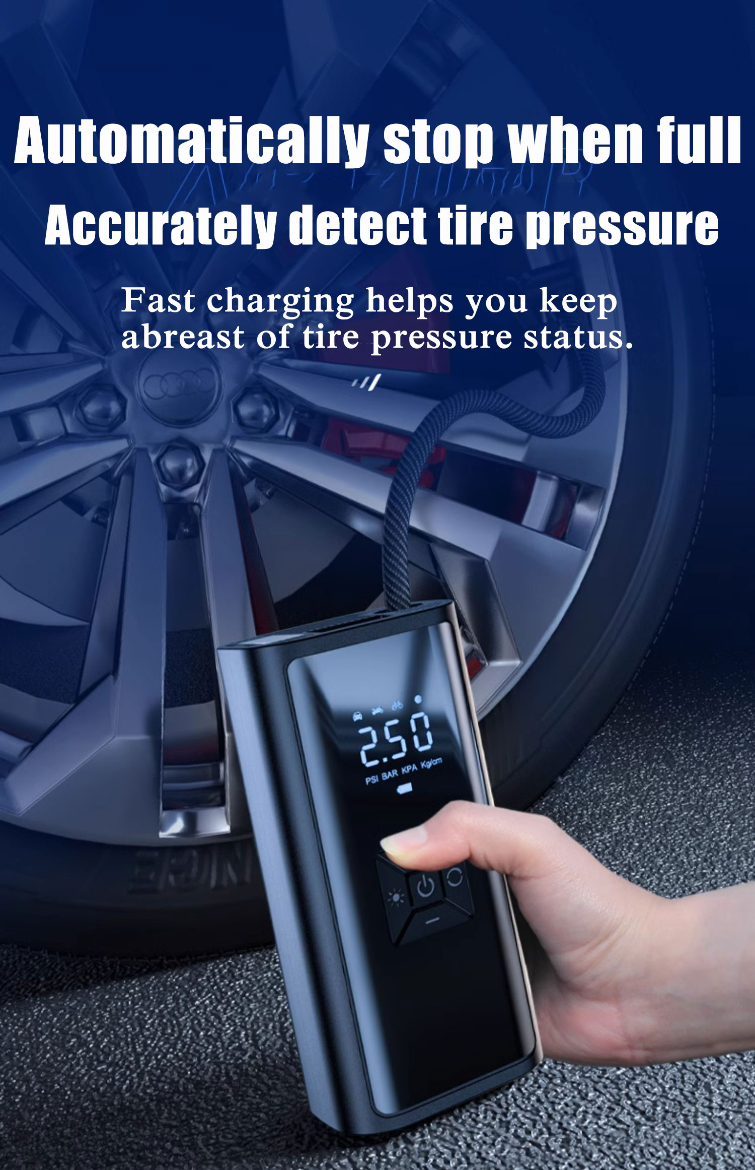 【10 -year warranty】Air Compressor Pump portable 50000mAh Tire pressure ...
