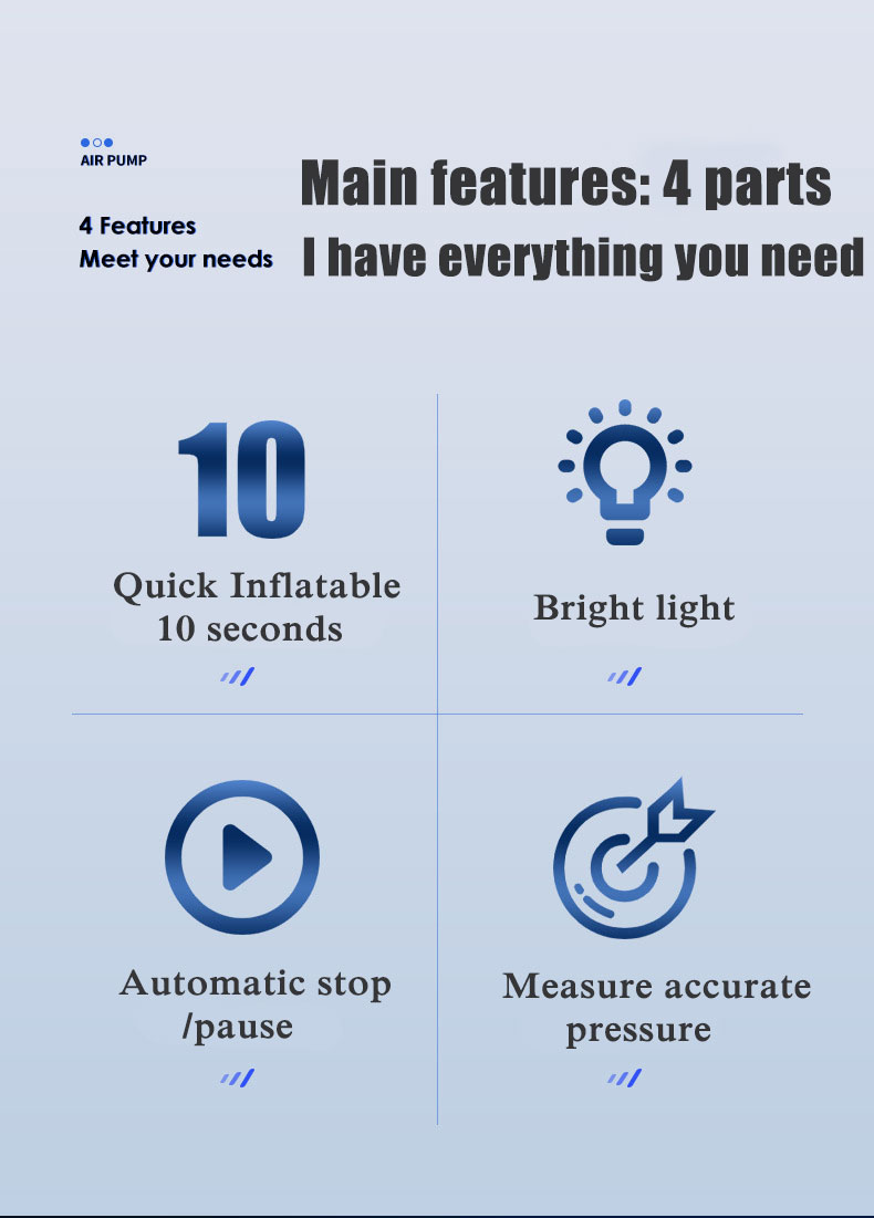 【10 -year warranty】Air Compressor Pump portable 50000mAh Tire pressure ...