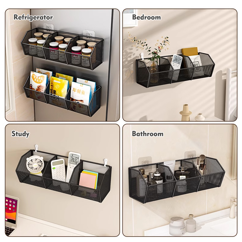 YOICE Wall Mounted Condiments Organizer Rack Kitchen Spice Storage ...