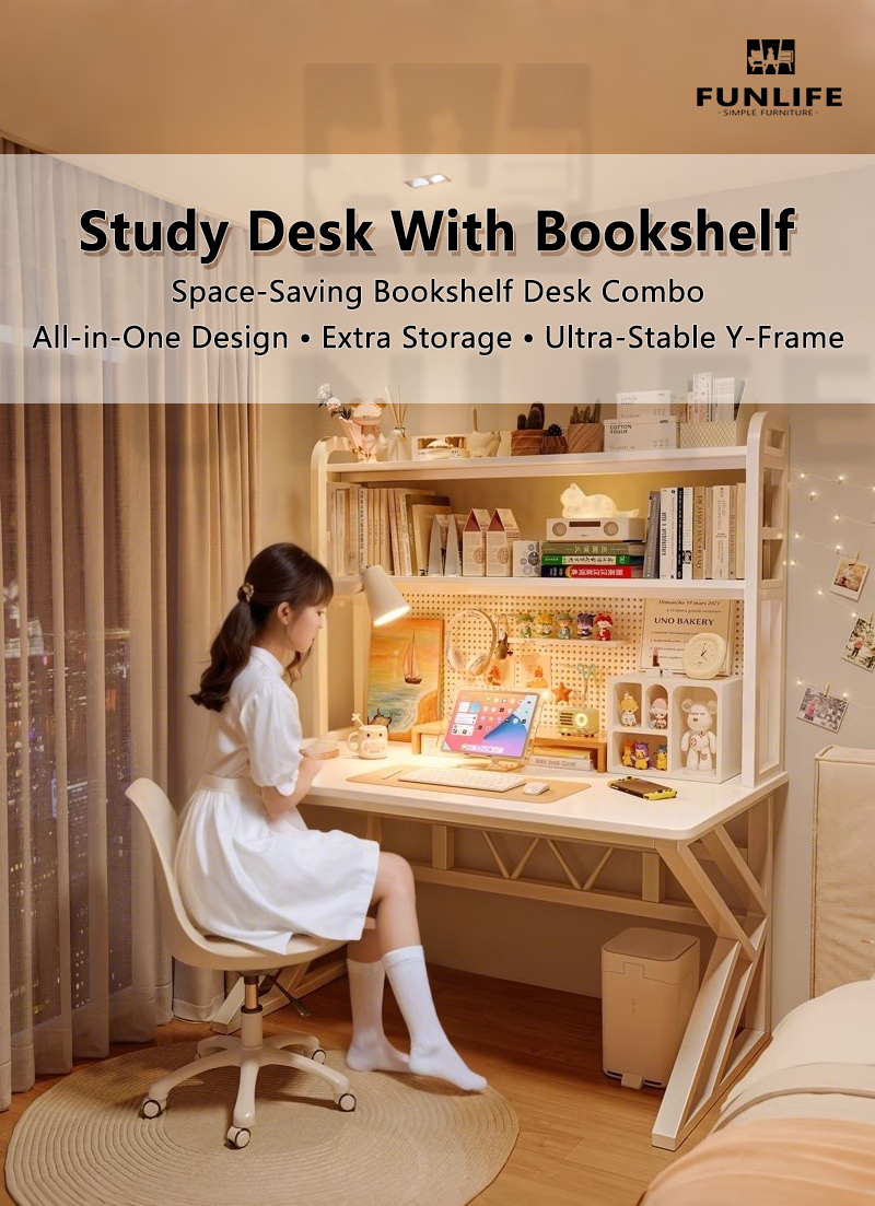 Study Table Pegboard Computer Table Multiple Storage Areas With ...
