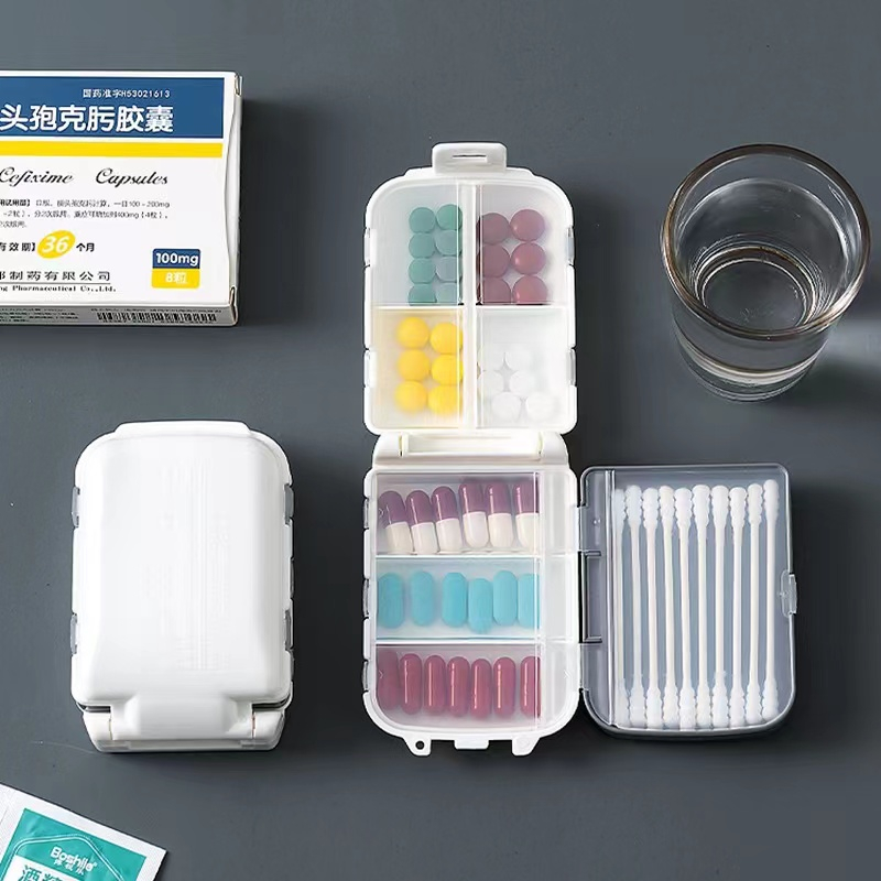 3 Layer Folding Medicine Box Portable Wheat Straw Mini Family First Aid ...