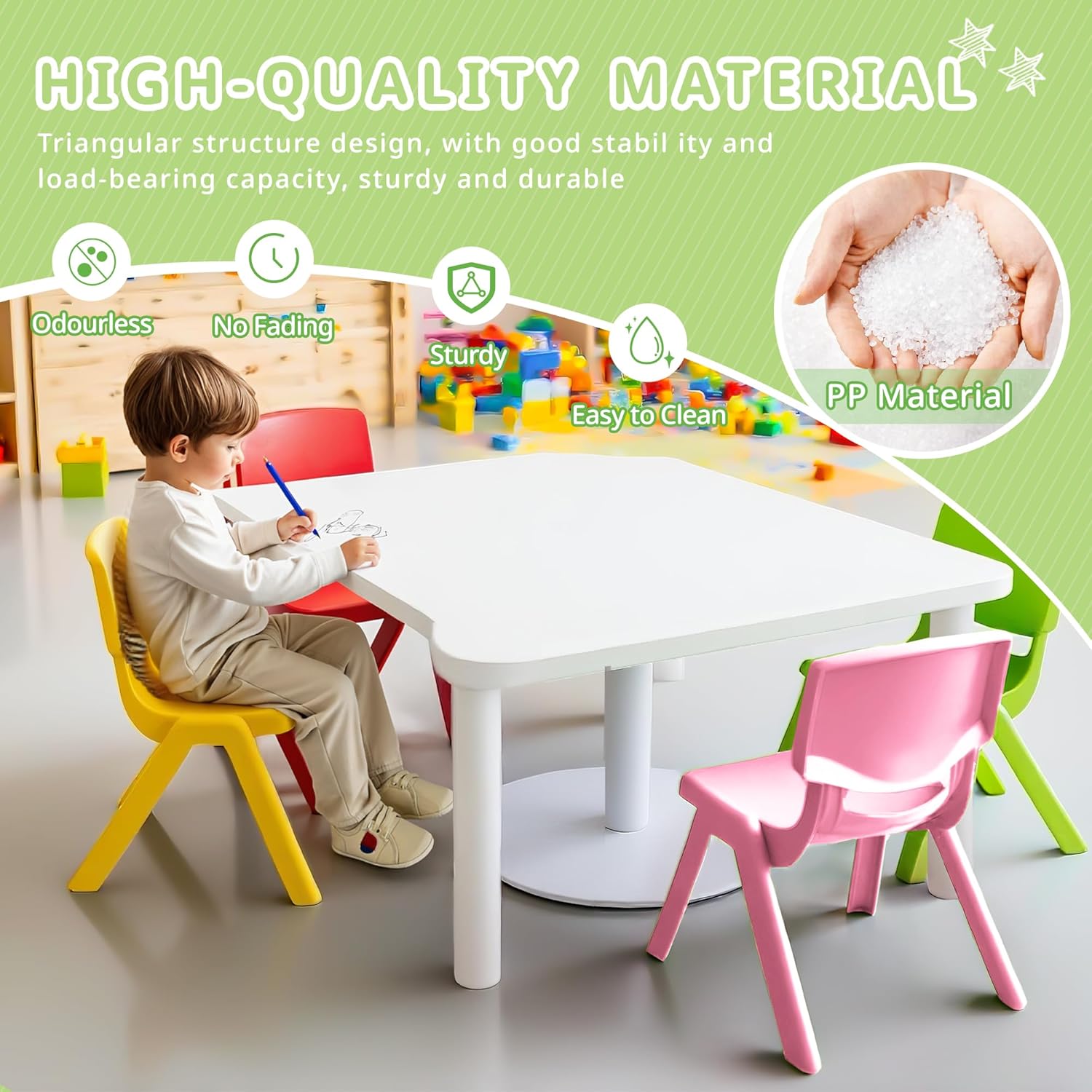 Kiddie Chair Non Slip Backrest Chair For Children Baby Seat Plastic ...