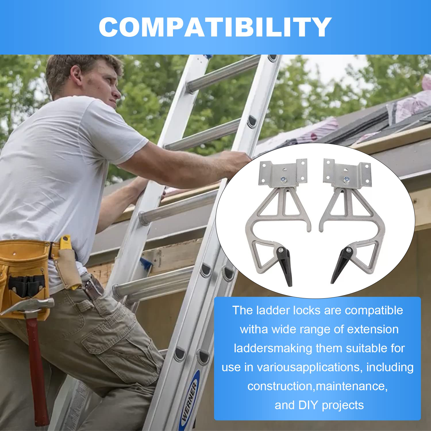 1Pair Ladder Clamp Essential Safety Lock for Secure Extension Ladder ...