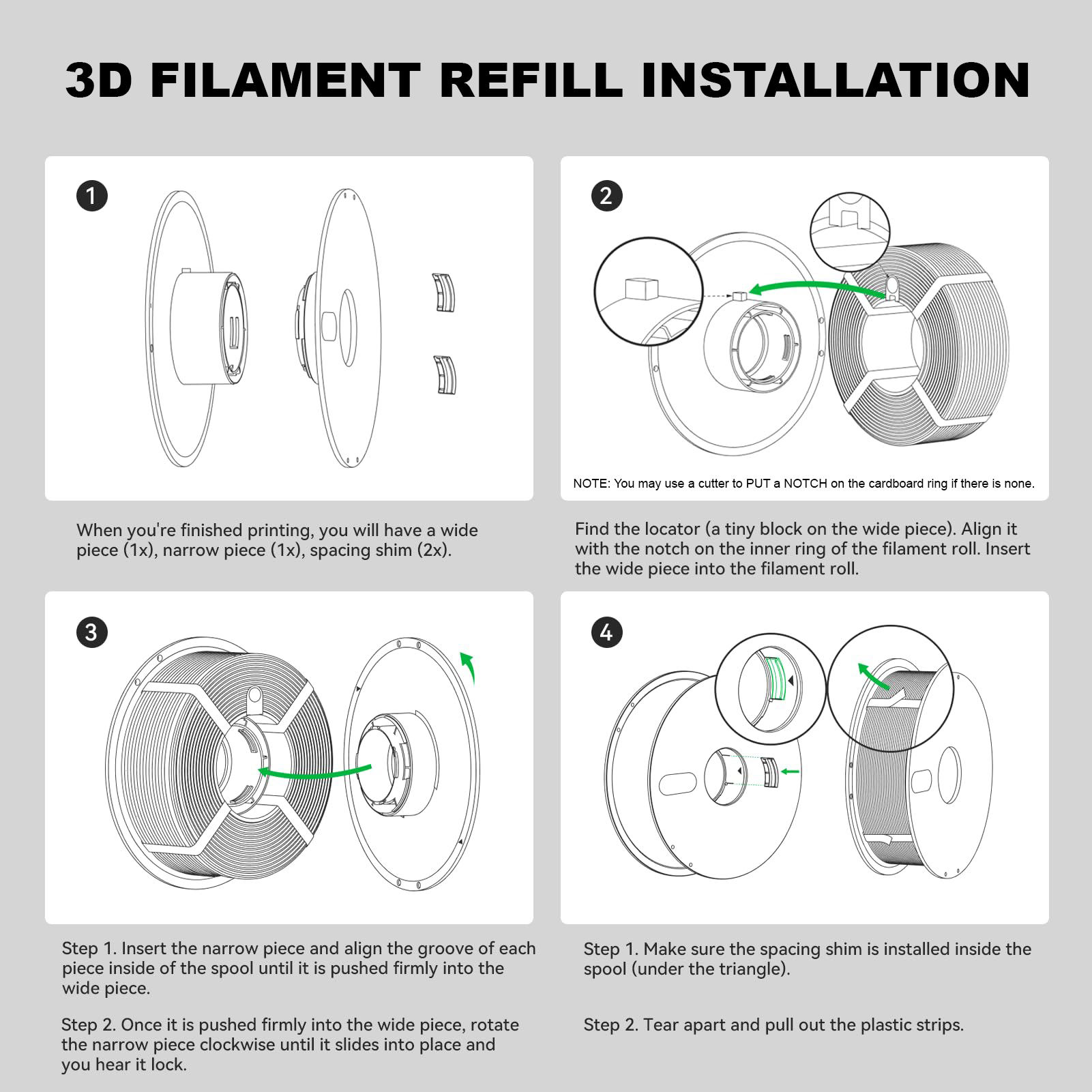 YUCATECH 3D Filament REFILL - PLA 1.75mm 1KG (Refill for Re-useable ...