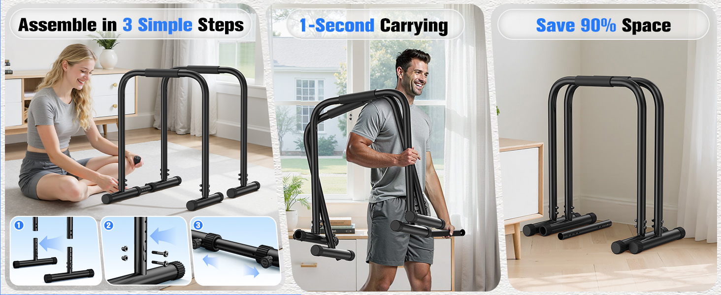 VigorFit Gear Parallel Bars Push Ups Bar All Metal Indoor Arm Training ...