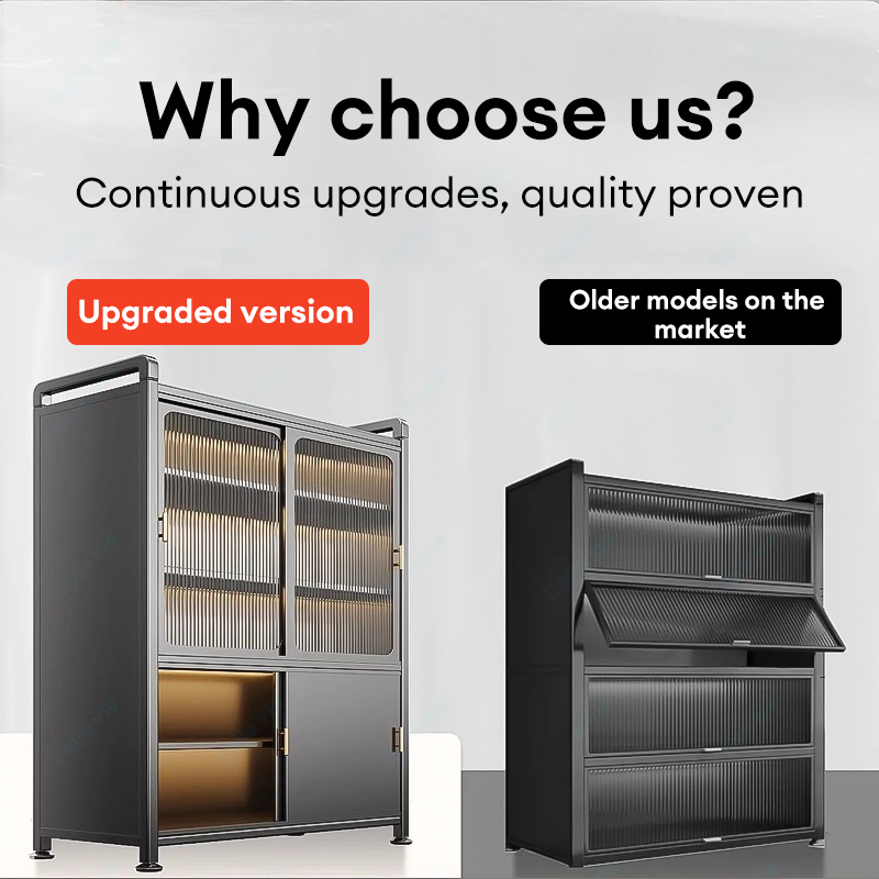 Kitchen Dust Cabinet Dustproof Storage Cabinet Enclosed Rack Cabon ...