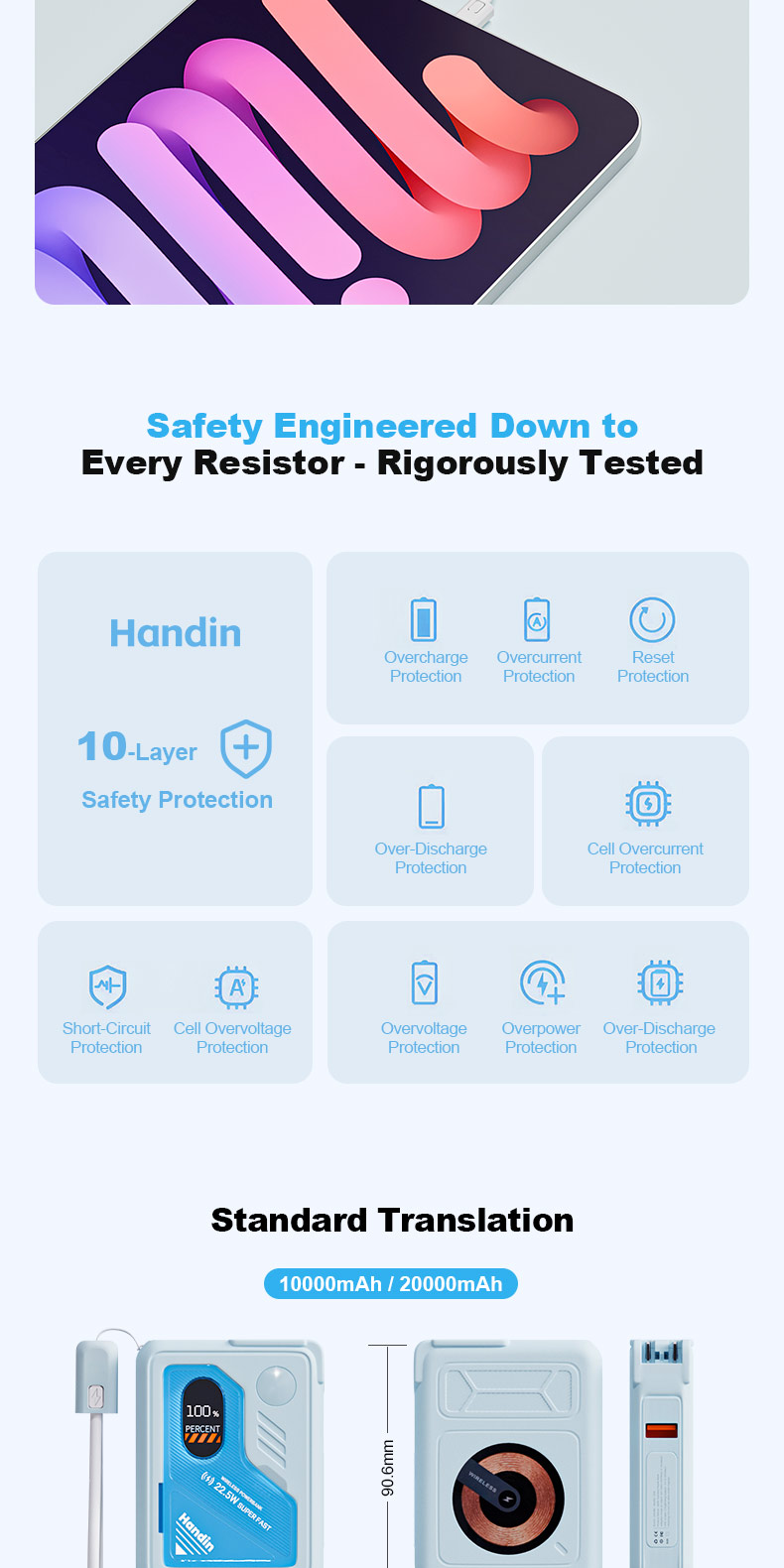 Handin Original 20000mAh Magnetic Powerbank Fast Charging Wireless With ...