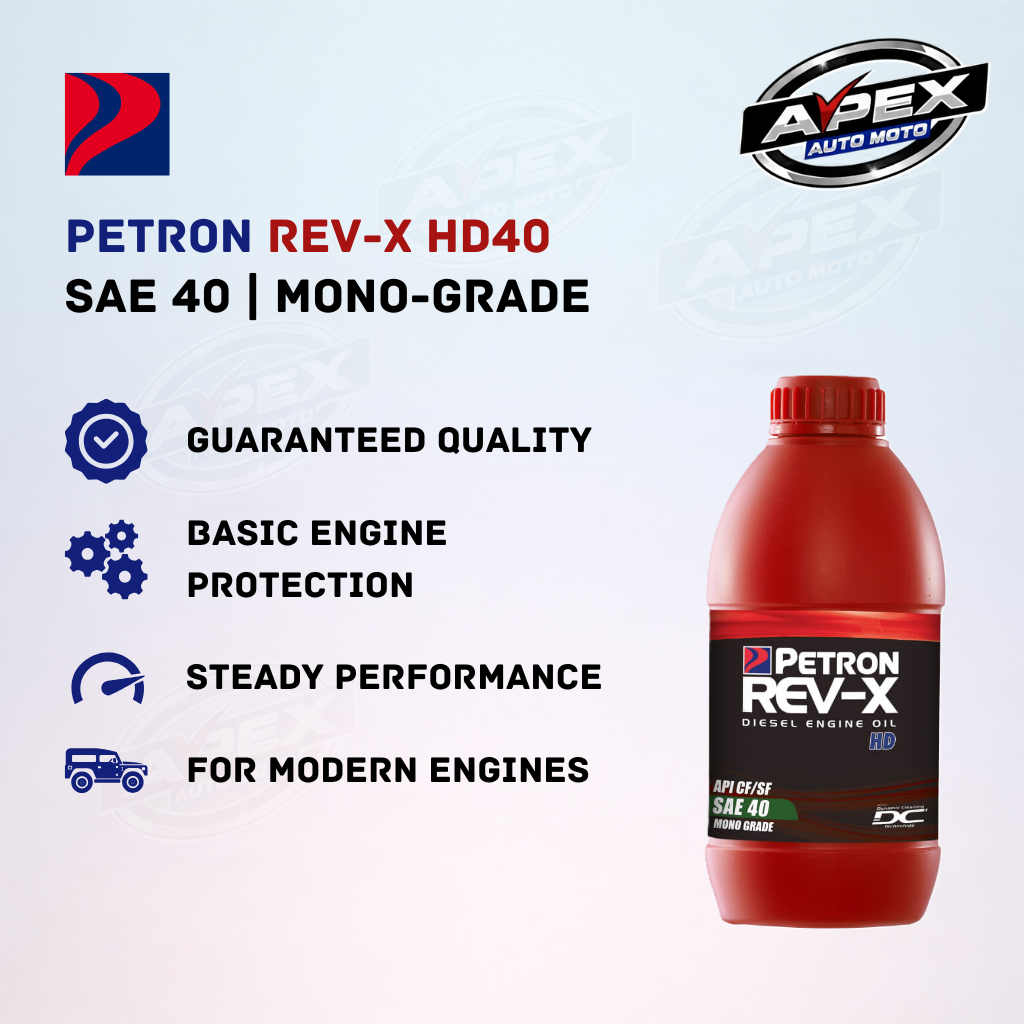 PETRON REV-X HD 40 Diesel Engine Oil Mono-Grade SAE 40 – 1 Liter ...