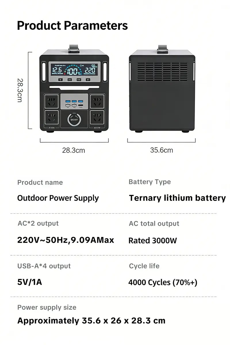 Portable Power Station 1000W/288000mAh with Solar Panel Set for Home ...