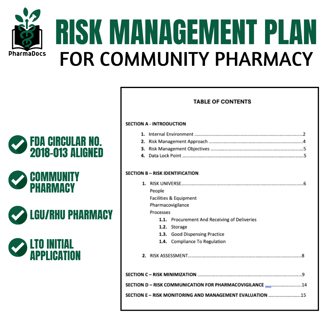 RMP - Risk Management Plan for Pharmacies (FREE SOFT COPIES) | Shopee ...