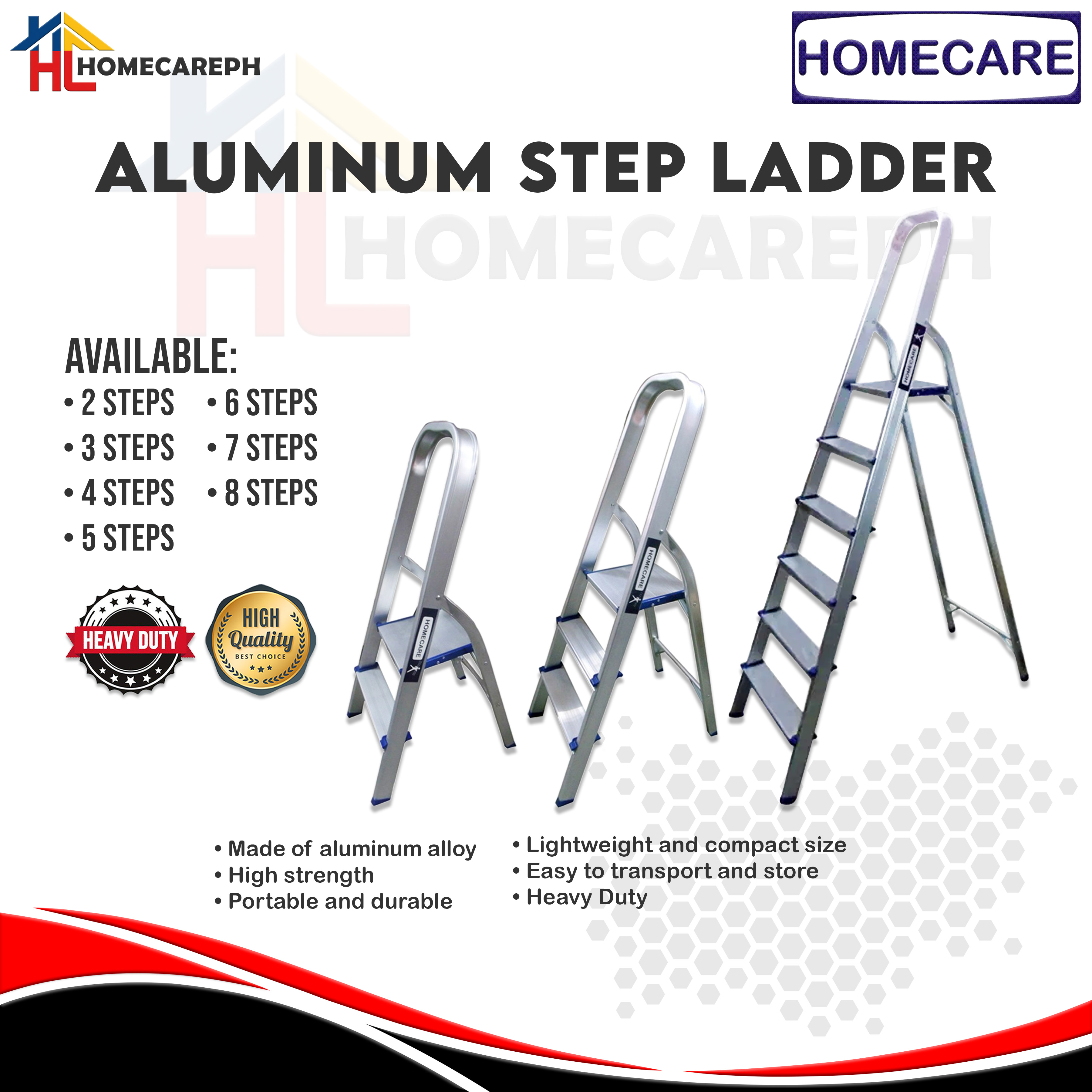 Homecare Aluminum Step Ladder | Shopee Philippines