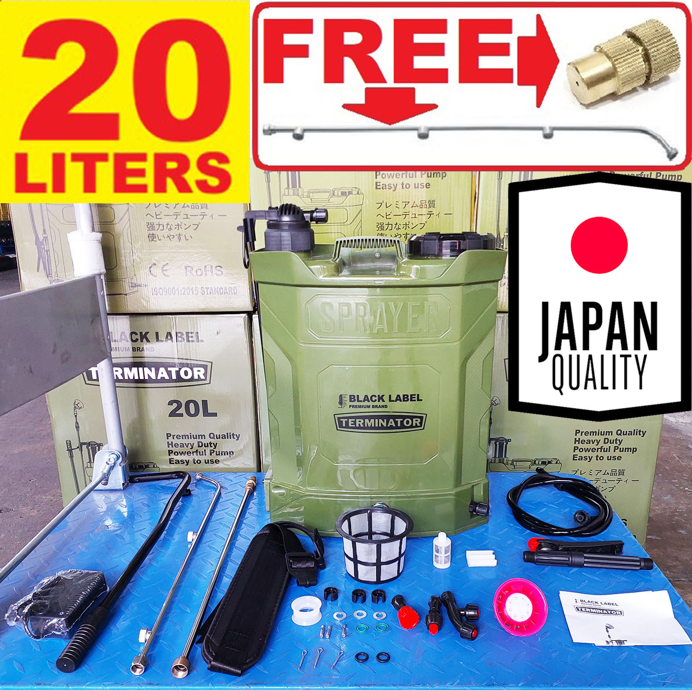 [JAPAN TERMINATOR] 20 Liter Knapsack Sprayer Dual 2 in 1 Electric ...