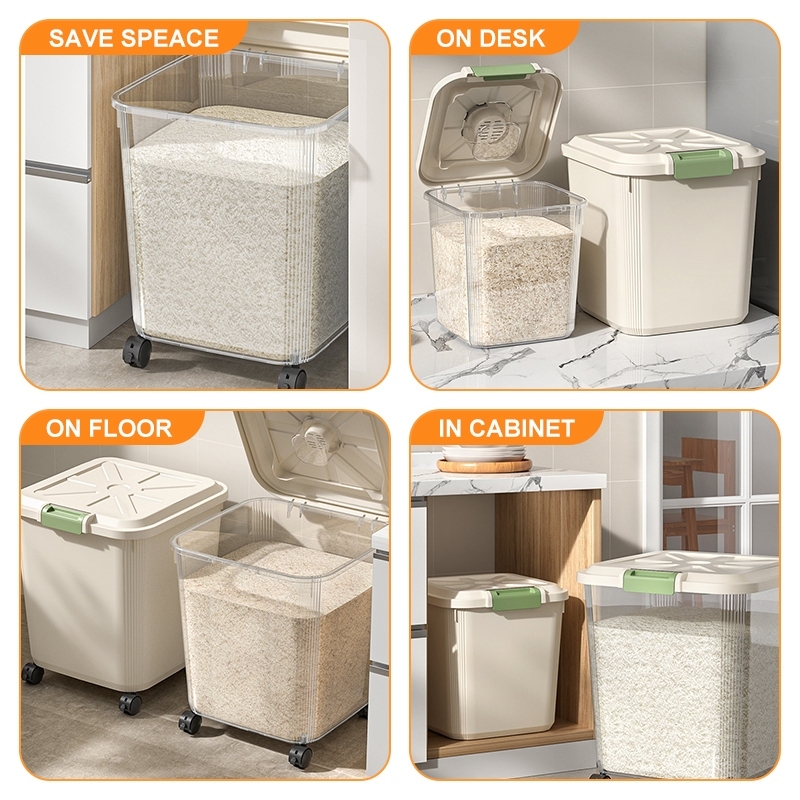 Rice Dispenser 25KG Moisture and Insect Prevention Rice Container with ...