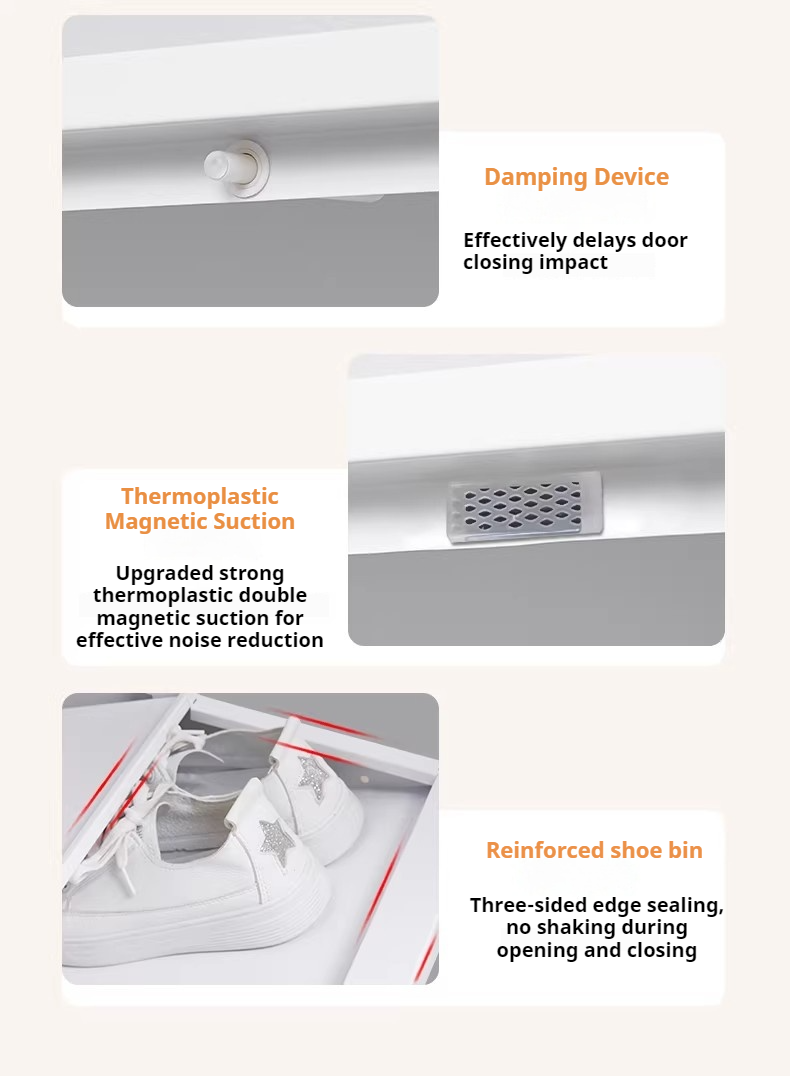 Shoe Cabinet Nordic Steel Shoe Storage Cabinet High-Capacity Organizer ...