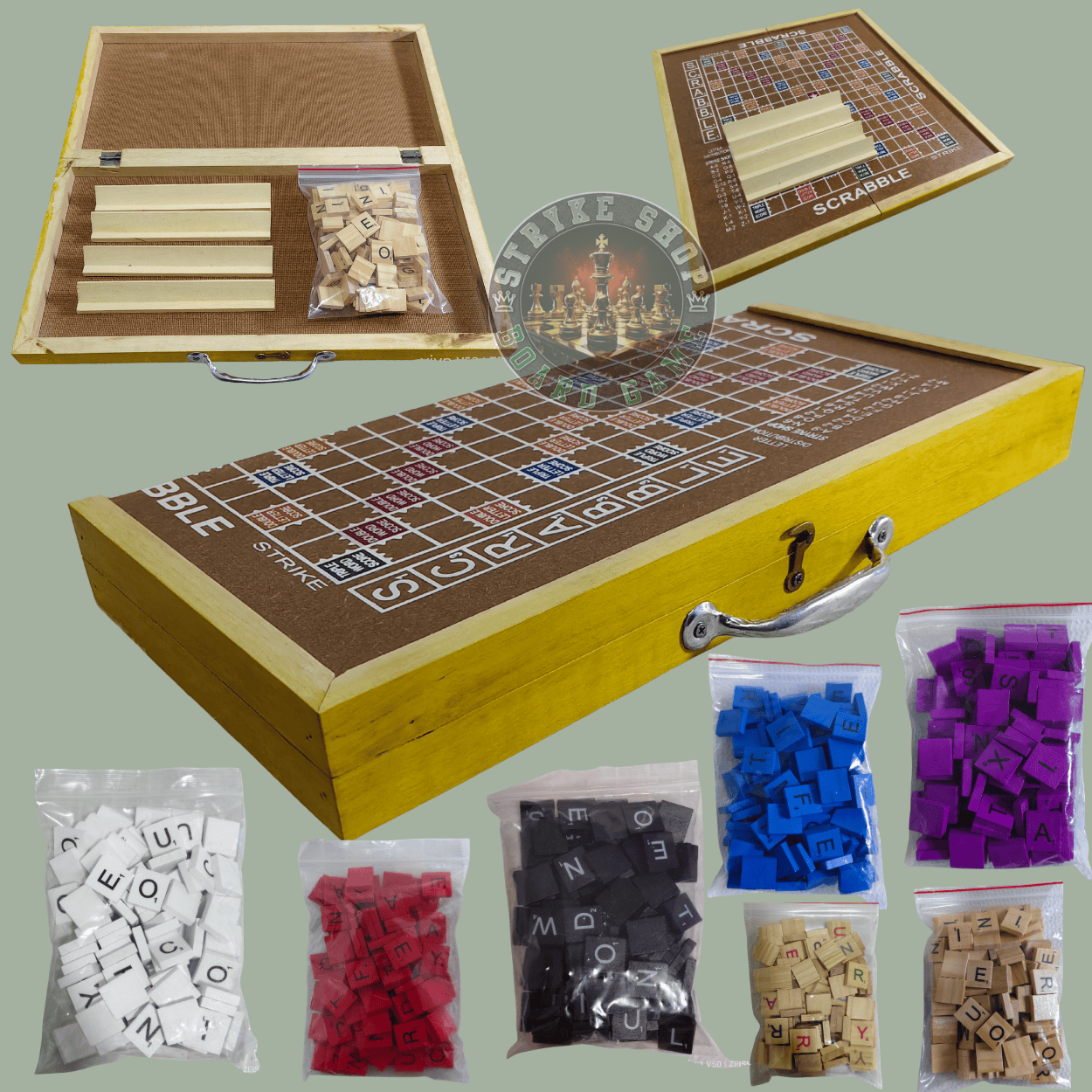 Scrabble Wooden Foldable Board Gamed – Premium Tiles & Free Storage ...