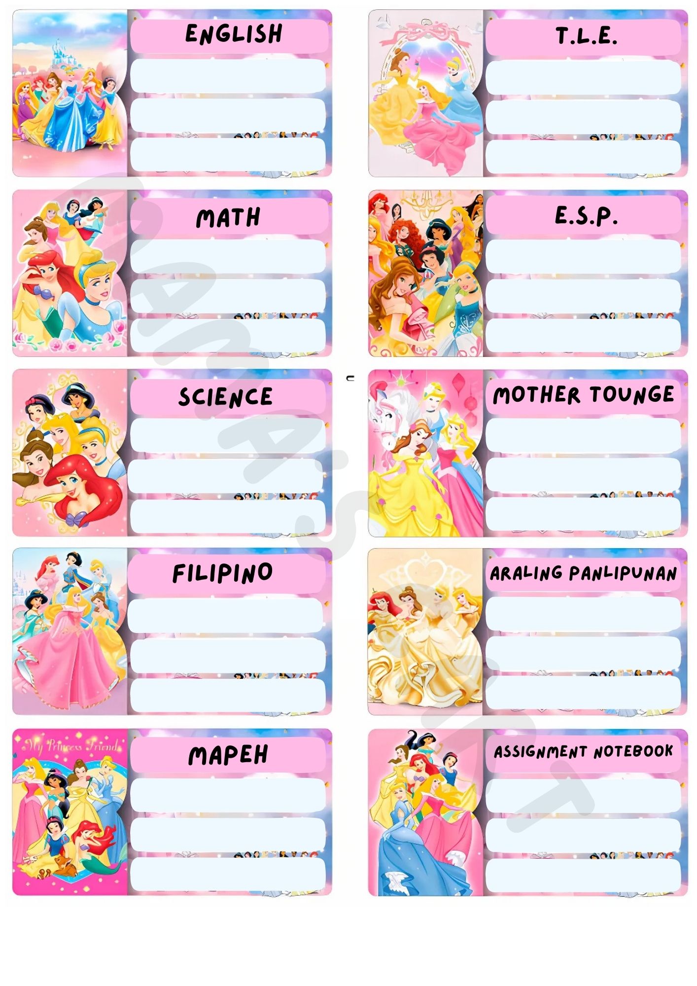 SUBJECT LABEL STICKER SET FOR NOTEBOOKS – VIVID COLOR AND GLOSSY ...