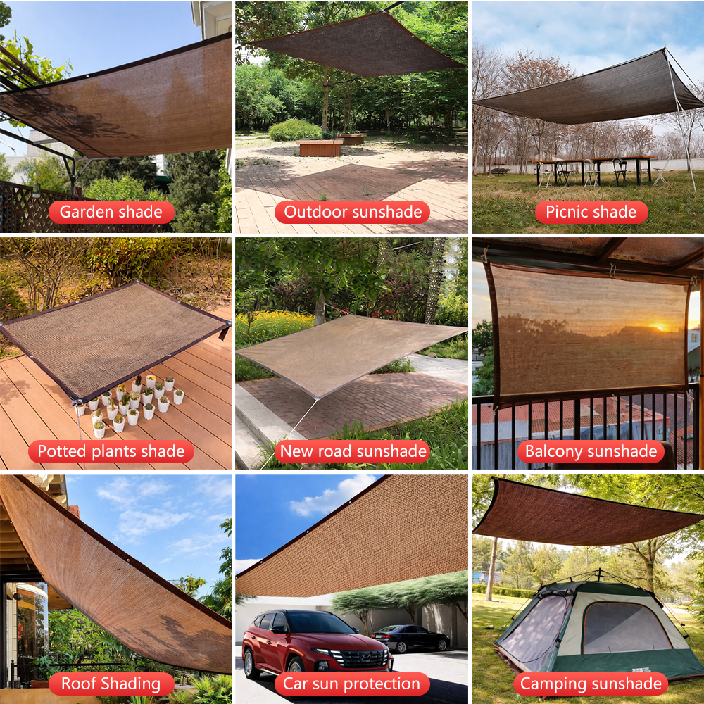 Mitsushi Outdoor Sunshade Net Brown/Beige Sun Protection Net UV ...